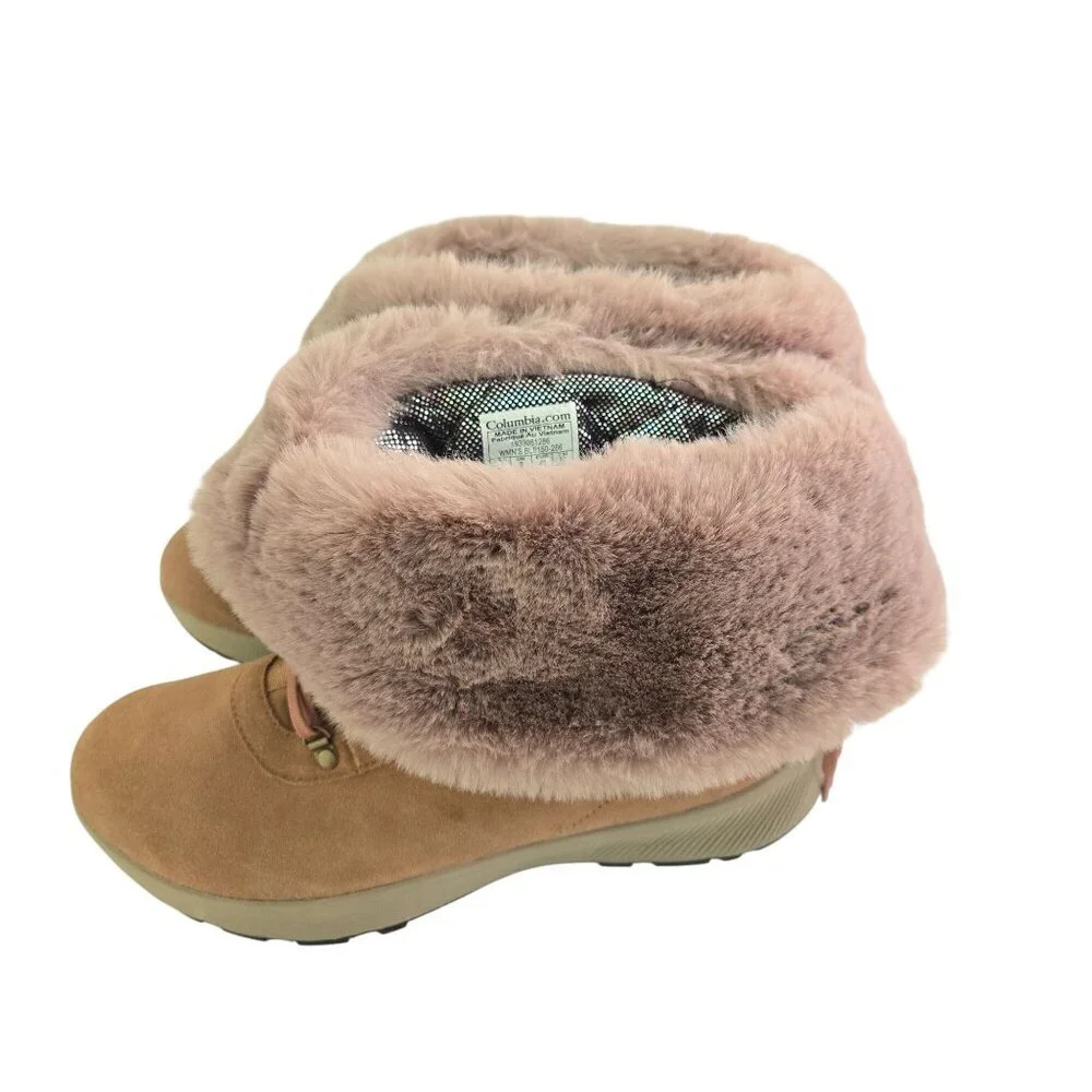 Columbia Slopeside Village Tan Suede Lace Up Insulated Waterproof Size 10